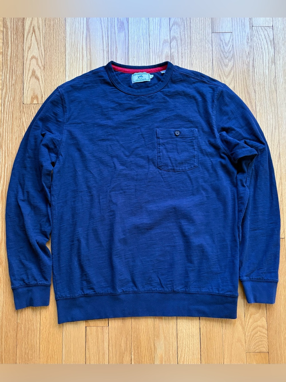 Southern Tide Skipjack Men’s Long Sleeve Crewneck Pullover Small Blue Solid